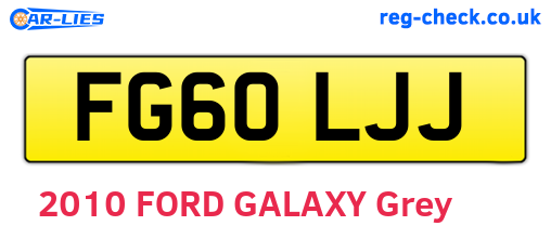 FG60LJJ are the vehicle registration plates.
