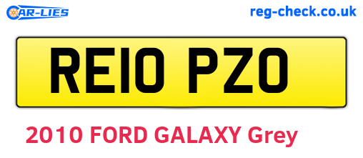RE10PZO are the vehicle registration plates.