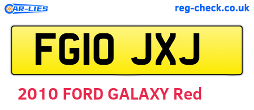 FG10JXJ are the vehicle registration plates.