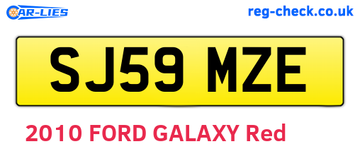SJ59MZE are the vehicle registration plates.