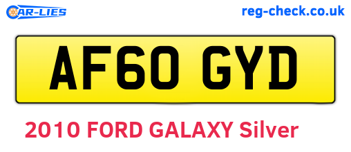 AF60GYD are the vehicle registration plates.