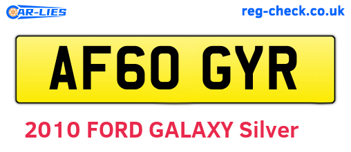 AF60GYR are the vehicle registration plates.