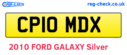 CP10MDX are the vehicle registration plates.