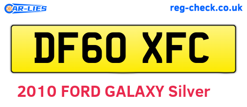 DF60XFC are the vehicle registration plates.