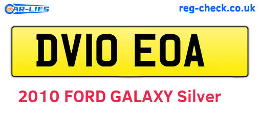 DV10EOA are the vehicle registration plates.