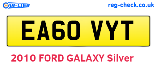 EA60VYT are the vehicle registration plates.