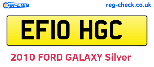 EF10HGC are the vehicle registration plates.