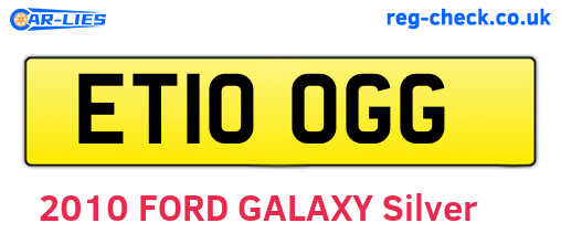 ET10OGG are the vehicle registration plates.