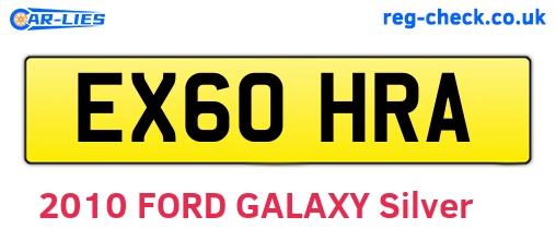 EX60HRA are the vehicle registration plates.