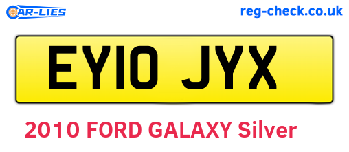EY10JYX are the vehicle registration plates.