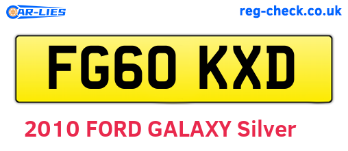 FG60KXD are the vehicle registration plates.