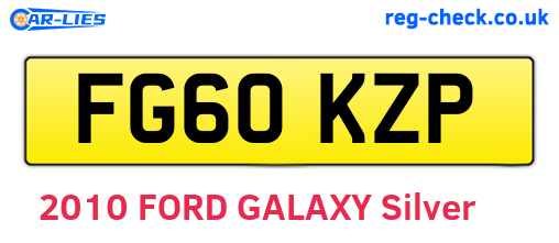 FG60KZP are the vehicle registration plates.