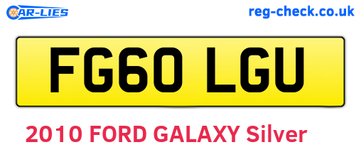 FG60LGU are the vehicle registration plates.