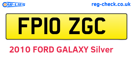 FP10ZGC are the vehicle registration plates.