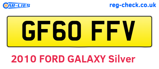 GF60FFV are the vehicle registration plates.