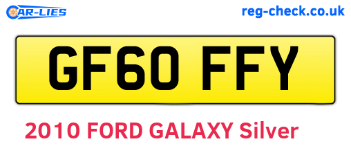 GF60FFY are the vehicle registration plates.