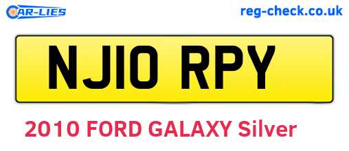 NJ10RPY are the vehicle registration plates.