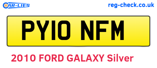 PY10NFM are the vehicle registration plates.