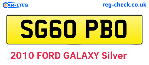 SG60PBO are the vehicle registration plates.