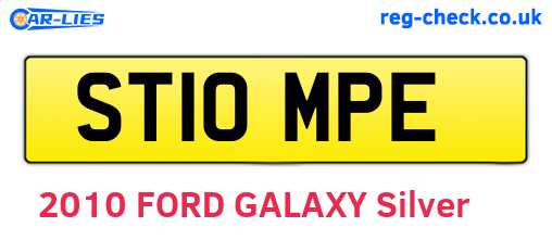 ST10MPE are the vehicle registration plates.