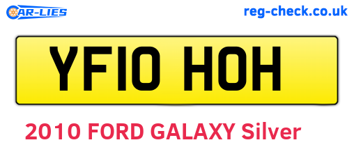 YF10HOH are the vehicle registration plates.