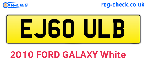 EJ60ULB are the vehicle registration plates.