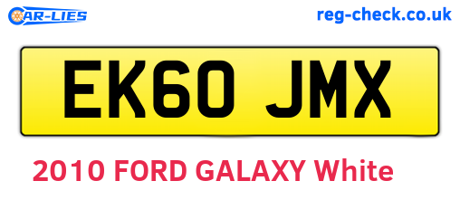 EK60JMX are the vehicle registration plates.