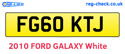 FG60KTJ are the vehicle registration plates.