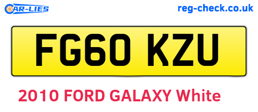 FG60KZU are the vehicle registration plates.