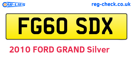 FG60SDX are the vehicle registration plates.