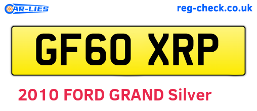 GF60XRP are the vehicle registration plates.