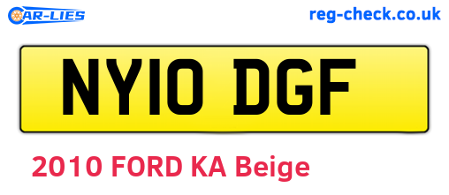 NY10DGF are the vehicle registration plates.
