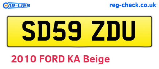 SD59ZDU are the vehicle registration plates.