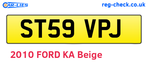 ST59VPJ are the vehicle registration plates.