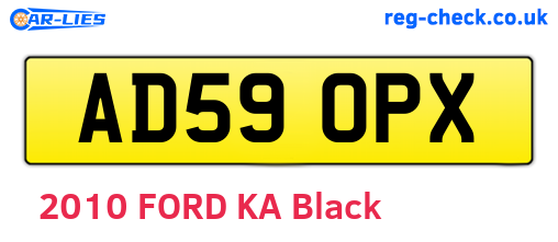 AD59OPX are the vehicle registration plates.