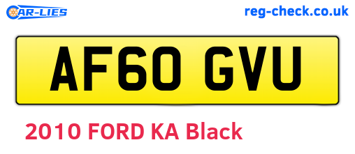 AF60GVU are the vehicle registration plates.