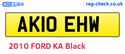 AK10EHW are the vehicle registration plates.