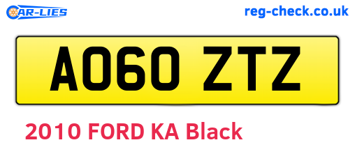 AO60ZTZ are the vehicle registration plates.