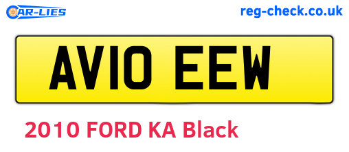 AV10EEW are the vehicle registration plates.