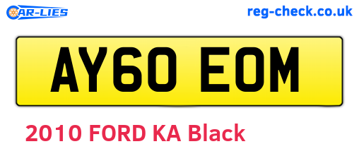 AY60EOM are the vehicle registration plates.