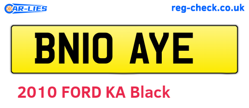 BN10AYE are the vehicle registration plates.