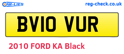 BV10VUR are the vehicle registration plates.