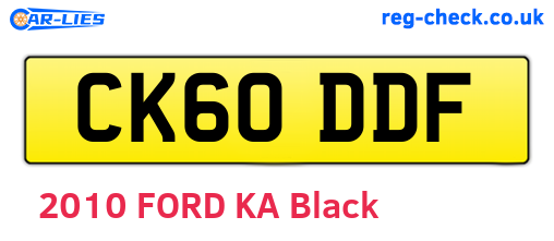 CK60DDF are the vehicle registration plates.