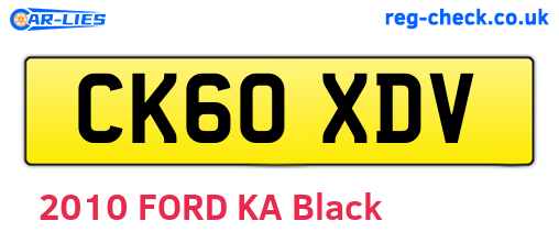 CK60XDV are the vehicle registration plates.
