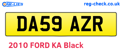 DA59AZR are the vehicle registration plates.