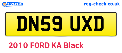 DN59UXD are the vehicle registration plates.