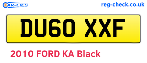 DU60XXF are the vehicle registration plates.