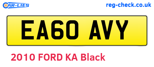 EA60AVY are the vehicle registration plates.