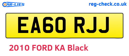 EA60RJJ are the vehicle registration plates.