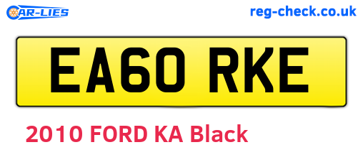 EA60RKE are the vehicle registration plates.